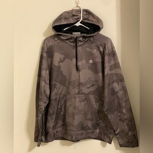 Champion sweatshirt grey army print men’s xl extra large pre owned looks new